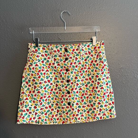 J. Crew Mercantile Floral Denim Mini Skirt Size 4 - Picture 2 of 6